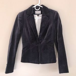 H&M | Dark Blue Velvet Blazer